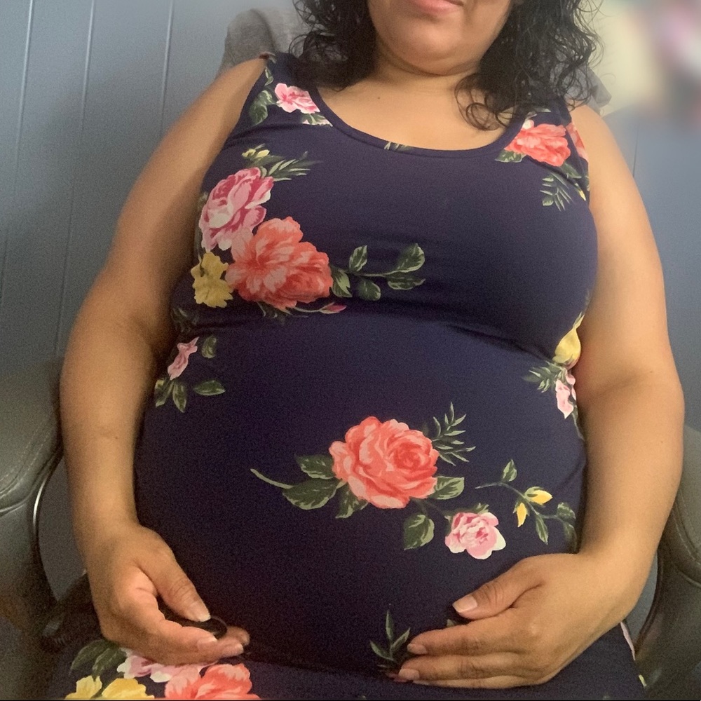 Maternity Printed Jersey Bodycon Tank-Top Dress